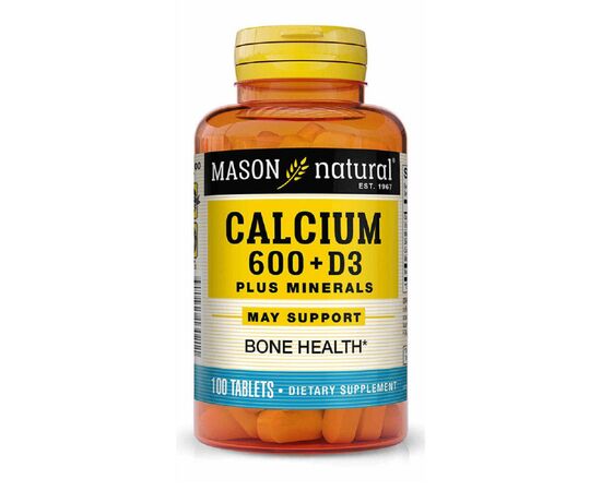Витаминно-минеральный комплекс Mason Natural Кальций 600 мг + витамин D3 с минералами, Calcium 600 mg + Vitamin D3 Plu (MAV13021)