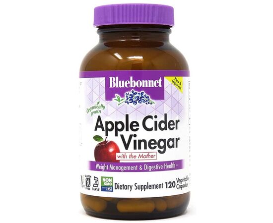 Травы Bluebonnet Nutrition Яблочный уксус, Apple cider vinegar, 120 вегетарианских капсул (BLB0984)