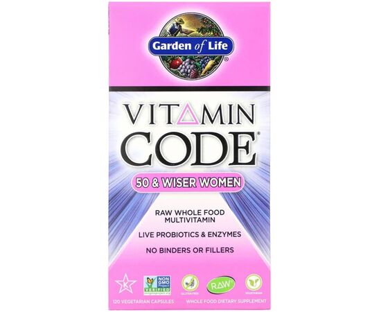 Мультивитамин Garden of Life Женские Мультивитамины 50+, Vitamin Code, 120 вегетарианских к (GOL11367)