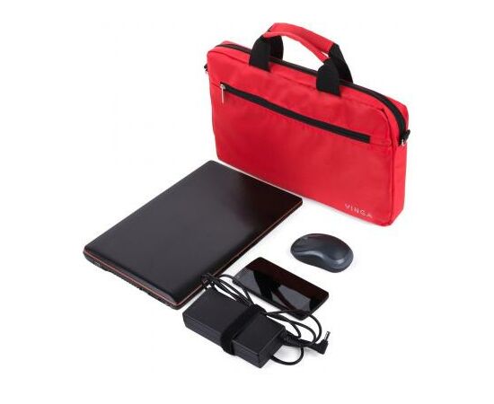 Сумка для ноутбука Vinga 13" NB130RD red (NB130RD), изображение 5 Сумка для ноутбука Vinga 13" NB130RD red (NB130RD), изображение 5