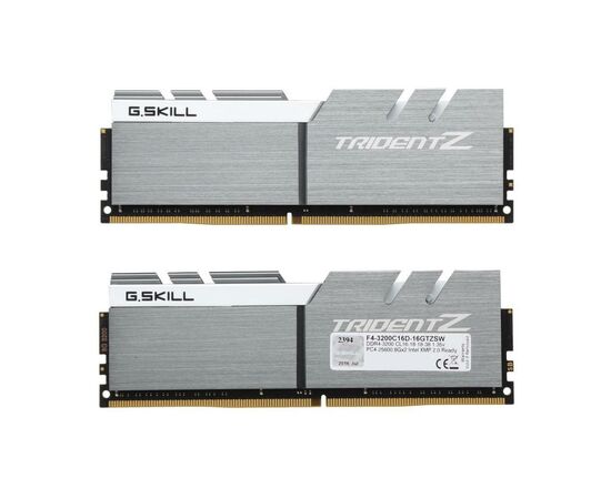 Модуль памяти для компьютера DDR4 16GB (2x8GB) 3200 MHz Trident Z Silver H/ White G.Skill (F4-3200C16D-16GTZSW), изображение 2 Модуль памяти для компьютера DDR4 16GB (2x8GB) 3200 MHz Trident Z Silver H/ White G.Skill (F4-3200C16D-16GTZSW), изображение 2