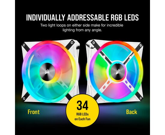 Кулер для корпуса Corsair iCUE QL140 RGB (CO-9050105-WW), изображение 6 Кулер для корпуса Corsair iCUE QL140 RGB (CO-9050105-WW), изображение 6
