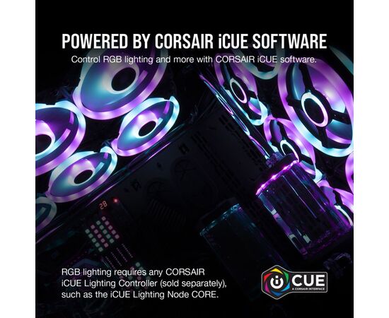 Кулер для корпуса Corsair iCUE QL140 RGB (CO-9050105-WW), изображение 7 Кулер для корпуса Corsair iCUE QL140 RGB (CO-9050105-WW), изображение 7