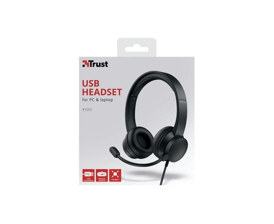 Навушники Trust Rydo On-Ear USB Headset Black (24133), зображення 8 Навушники Trust Rydo On-Ear USB Headset Black (24133), зображення 8