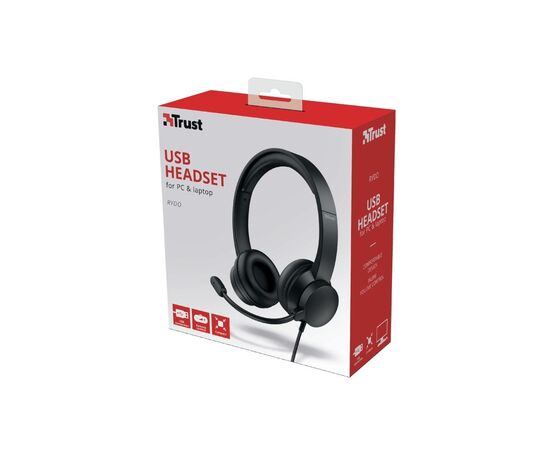 Навушники Trust Rydo On-Ear USB Headset Black (24133), зображення 9 Навушники Trust Rydo On-Ear USB Headset Black (24133), зображення 9