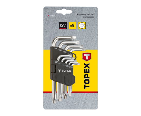 Набор инструментов Topex ключи Torx (зiрочки), TS10-50, набор 9 шт.*1 уп. (35D950), изображение 3