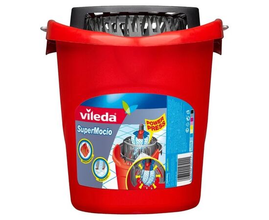 Ведро для швабр Vileda Super Mocio с отжимом красное 10 л (4003790105111), изображение 2 Ведро для швабр Vileda Super Mocio с отжимом красное 10 л (4003790105111), изображение 2