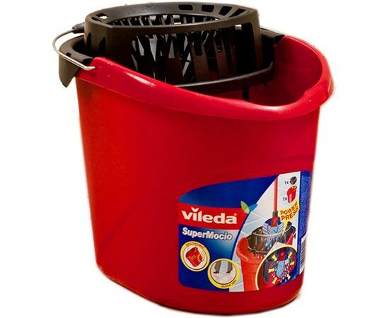 Ведро для швабр Vileda Super Mocio с отжимом красное 10 л (4003790105111)