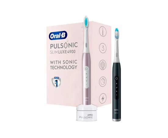 Электрическая зубная щетка Oral-B 4900 S411.526.3H Pulsonic Slim Luxe RoseGold + MatteBlack, изображение 2 Электрическая зубная щетка Oral-B 4900 S411.526.3H Pulsonic Slim Luxe RoseGold + MatteBlack, изображение 2