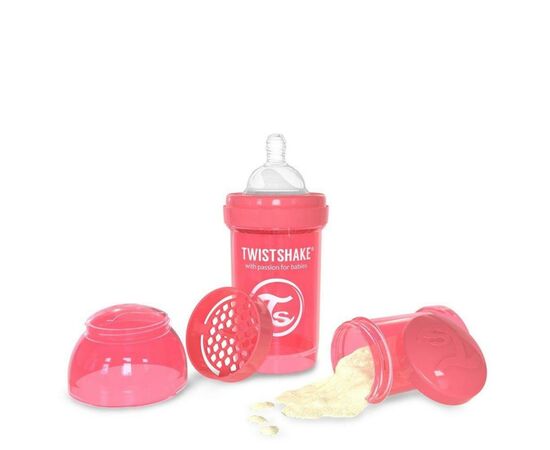 Бутылочка для кормления Twistshake антиколиковая 180 мл, персиковая (24 874), изображение 2