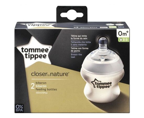 Бутылочка для кормления Tommee Tippee Closer to Nature (2 х 150 мл) (30024), изображение 2 Бутылочка для кормления Tommee Tippee Closer to Nature (2 х 150 мл) (30024), изображение 2