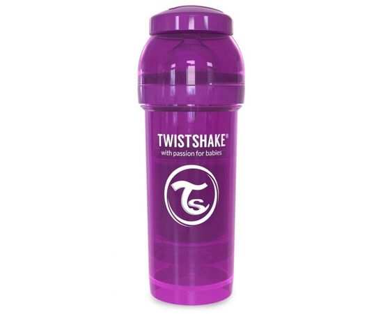 Пляшечка для годування Twistshake антиколькова 260 мл, фіолетова (24856)