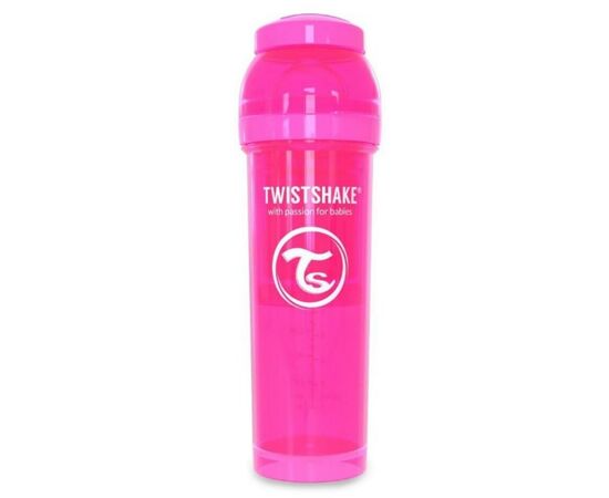Пляшечка для годування Twistshake антиколькова 330 мл, рожева (24858)