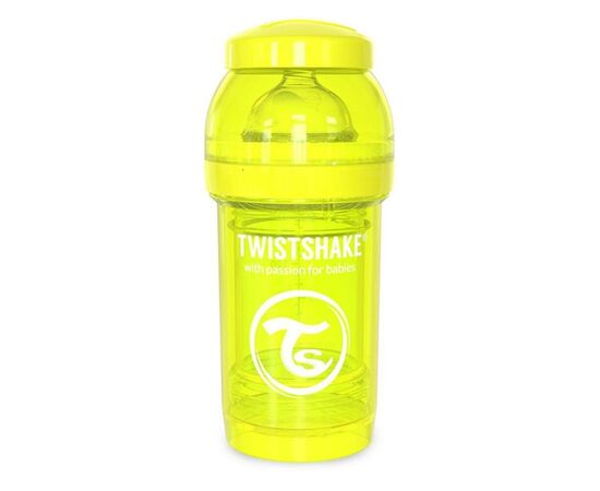 Пляшечка для годування Twistshake антиколькова 180 мл, жовта (24882)