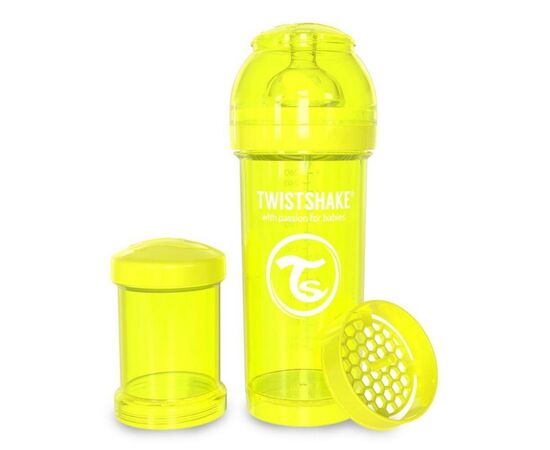 Пляшечка для годування Twistshake антиколькова 260 мл, жовта (24883), зображення 2