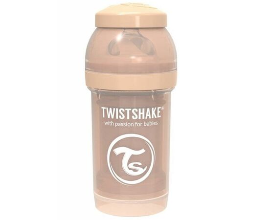 Пляшечка для годування Twistshake антиколькова 180 мл, бежева (69860)