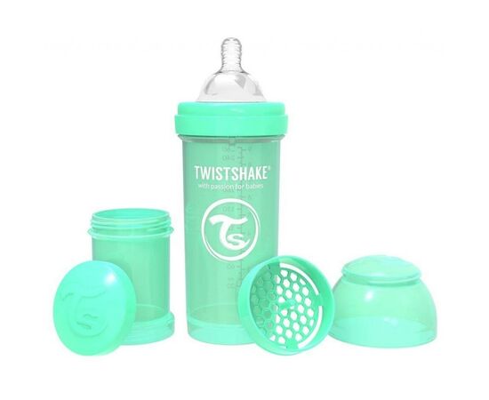 Бутылочка для кормления Twistshake антиколиковая 260 мл, мятная (69865), изображение 2 Бутылочка для кормления Twistshake антиколиковая 260 мл, мятная (69865), изображение 2