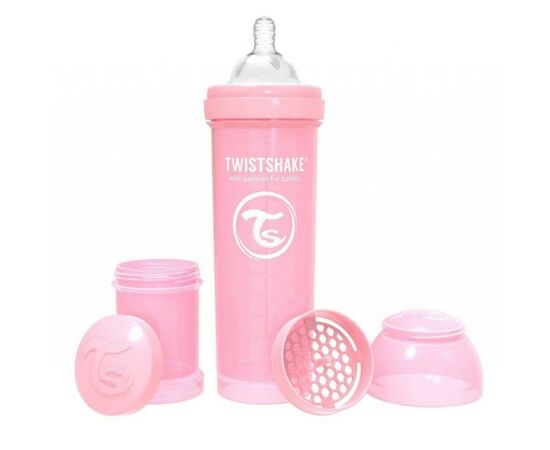 Пляшечка для годування Twistshake антиколькова 330 мл, світло-рожева (69870), зображення 2 Пляшечка для годування Twistshake антиколькова 330 мл, світло-рожева (69870), зображення 2