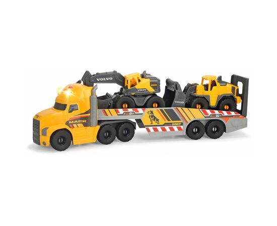 Игровой набор Dickie Toys Грузовик Мак с прицепом, экскаватором и погрузчиком Вольво, (3729012)