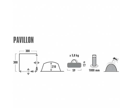 Тент High Peak Pavillon (928986), зображення 2 Тент High Peak Pavillon (928986), зображення 2