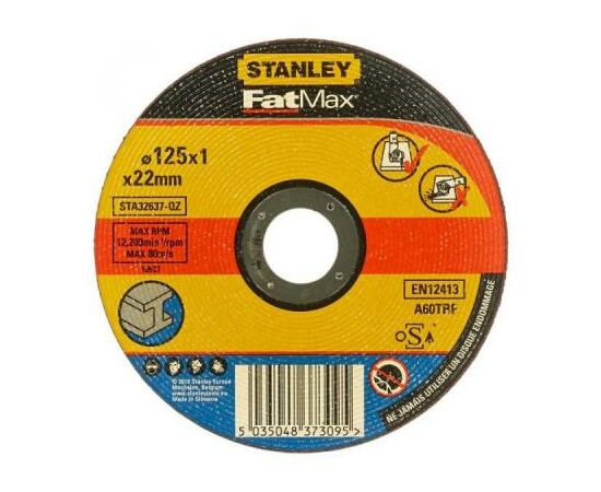 Круг відрізний Stanley отрезной по металлу, 125x1x22.2мм, тип DPC (STA32637)