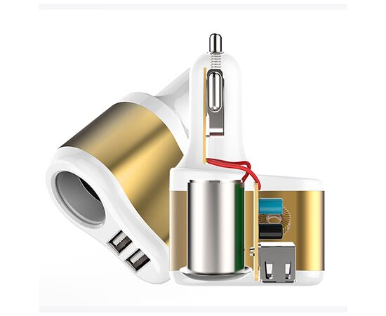 Зарядное устройство XoKo CC-303 2 USB 2.1A Gold / White (CC-303-GDWH), изображение 2 Зарядное устройство XoKo CC-303 2 USB 2.1A Gold / White (CC-303-GDWH), изображение 2