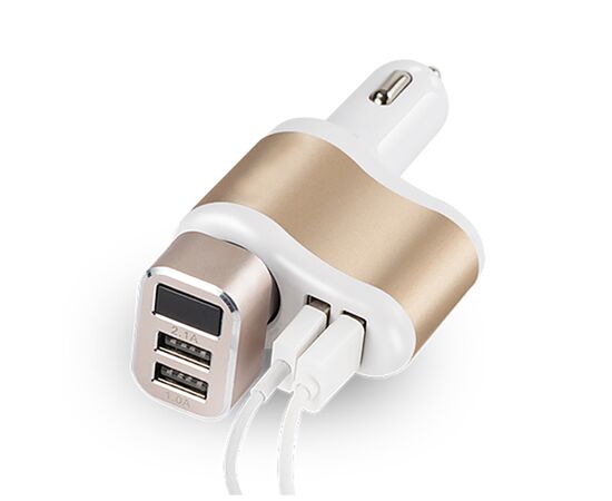 Зарядное устройство XoKo CC-303 2 USB 2.1A Gold / White (CC-303-GDWH), изображение 4 Зарядное устройство XoKo CC-303 2 USB 2.1A Gold / White (CC-303-GDWH), изображение 4