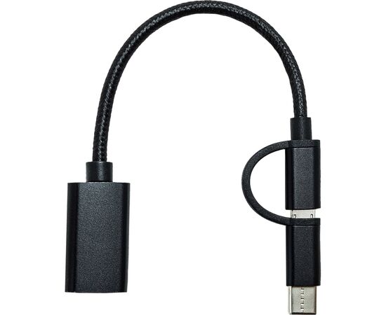 Переходник OTG AC-150 2in1 USB 3.0 - MicroUSB USB Type-C Black XoKo (AC-150-BK), изображение 5 Переходник OTG AC-150 2in1 USB 3.0 - MicroUSB USB Type-C Black XoKo (AC-150-BK), изображение 5