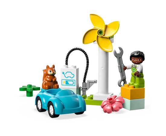 Конструктор LEGO DUPLO Town Ветровая турбина и электромобиль 16 деталей (10985), изображение 2