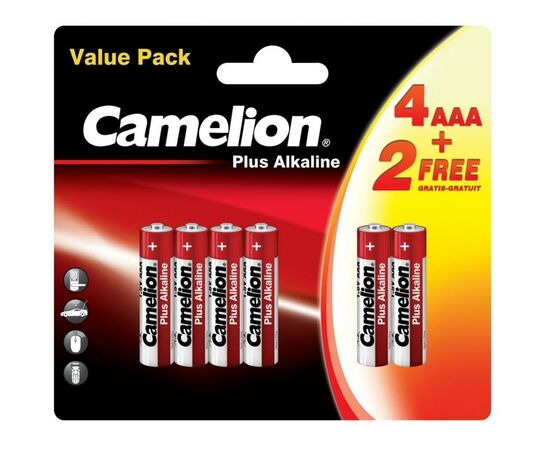 Батарейка Camelion AAA LR03 Plus Alkaline * (4+2) (LR03-BP(4+2))