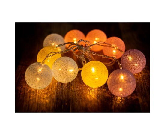 Гирлянда BPNY Хлопчатобумажные шарики White 10LED, 2М, 2хАА (115943), изображение 4 Гирлянда BPNY Хлопчатобумажные шарики White 10LED, 2М, 2хАА (115943), изображение 4