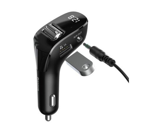 FM модулятор Baseus Streamer F40 AUX wireless MP3 Black (CCF40-01), изображение 4 FM модулятор Baseus Streamer F40 AUX wireless MP3 Black (CCF40-01), изображение 4