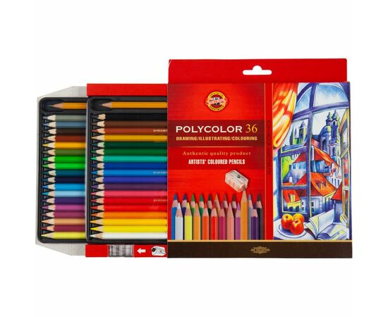 Карандаши цветные Koh-i-Noor Polycolor художественные 36 цвета (3835), изображение 4 Карандаши цветные Koh-i-Noor Polycolor художественные 36 цвета (3835), изображение 4