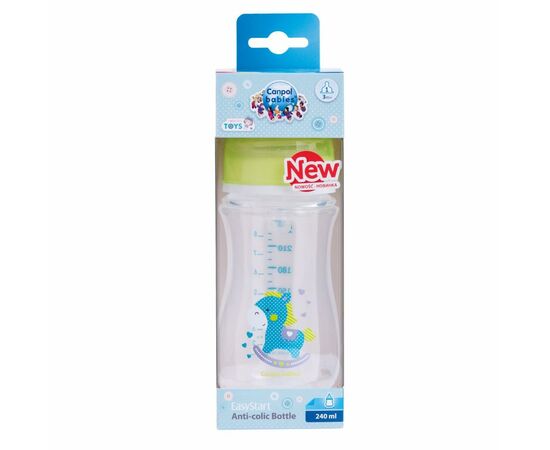 Бутылочка для кормления Canpol babies антиколиковая EasyStart - Toys с широким отверстием 240 мл (35/221_gre), изображение 2 Бутылочка для кормления Canpol babies антиколиковая EasyStart - Toys с широким отверстием 240 мл (35/221_gre), изображение 2