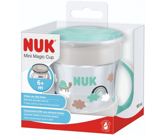 Поильник-непроливайка Nuk Evolution Mini Magic 160 мл Зеленый (3952387), изображение 2 Поильник-непроливайка Nuk Evolution Mini Magic 160 мл Зеленый (3952387), изображение 2