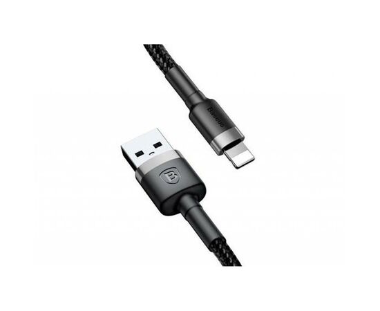 Дата кабель USB 2.0 AM to Lightning 1.0m Cafule 2.4A gray+black Baseus (CALKLF-BG1), изображение 2 Дата кабель USB 2.0 AM to Lightning 1.0m Cafule 2.4A gray+black Baseus (CALKLF-BG1), изображение 2