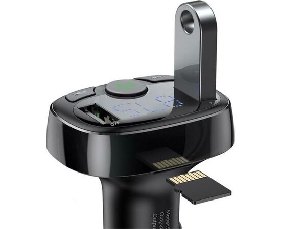 FM модулятор Baseus T-Typed Bluetooth MP3/Charger Black (CCTM-01), изображение 3 FM модулятор Baseus T-Typed Bluetooth MP3/Charger Black (CCTM-01), изображение 3
