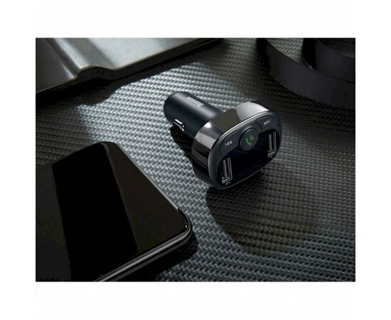 FM модулятор Baseus T-Typed Bluetooth MP3/Charger Black (CCTM-01), изображение 5 FM модулятор Baseus T-Typed Bluetooth MP3/Charger Black (CCTM-01), изображение 5
