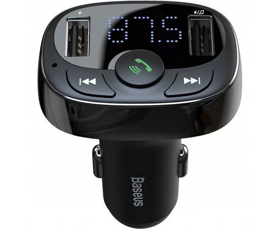 FM модулятор Baseus T-Typed Bluetooth MP3/Charger Black (CCTM-01)