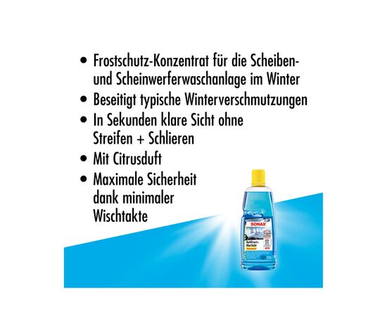 Омивач автомобільний Sonax Antifrost + Klarsicht Konzentrat -70 1л (332300), зображення 5 Омивач автомобільний Sonax Antifrost + Klarsicht Konzentrat -70 1л (332300), зображення 5