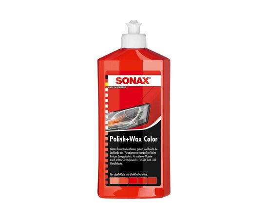 Автополироль Sonax Polish Wax Color NanoPro red 500мл (296400)