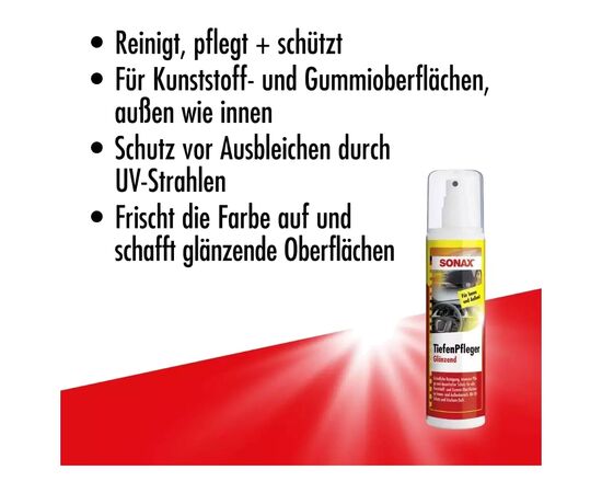Автомобильный очиститель Sonax пластика и резины глянцевая TiefenPfleger Glanzend (380041), изображение 3