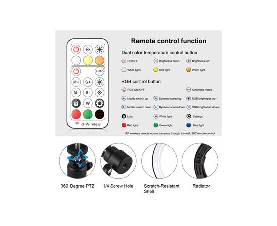 Набор блогера Puluz Ring USB LED lamp PKT3082B 10" + table stand (PKT3082B), изображение 2 Набор блогера Puluz Ring USB LED lamp PKT3082B 10" + table stand (PKT3082B), изображение 2