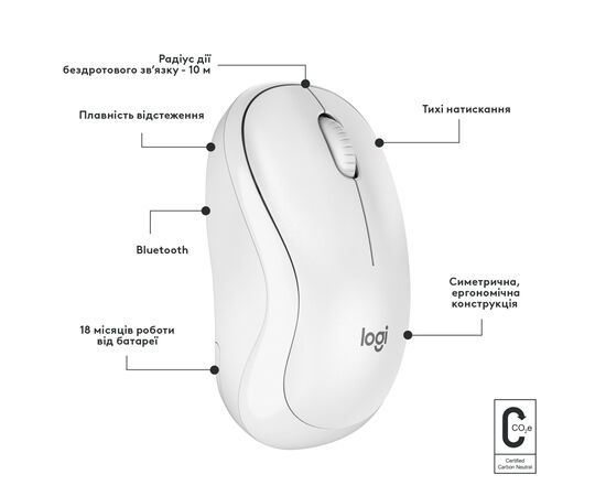 Мышка Logitech M240 Silent Wireless Off-White (910-007120), изображение 7 Мышка Logitech M240 Silent Wireless Off-White (910-007120), изображение 7