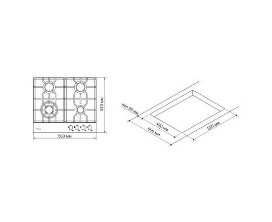 Варочная поверхность Pyramida PFE 643 WHITE LUXE, изображение 7 Варочная поверхность Pyramida PFE 643 WHITE LUXE, изображение 7