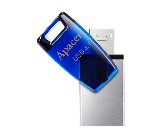 USB флеш накопитель Apacer 16GB AH179 Blue USB 3.1 OTG (AP16GAH179U-1), изображение 4 USB флеш накопитель Apacer 16GB AH179 Blue USB 3.1 OTG (AP16GAH179U-1), изображение 4