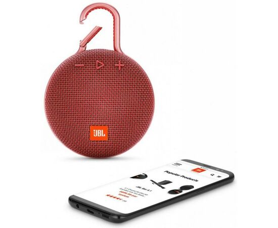 Акустична система JBL Clip 3 Red (JBLCLIP3RED), зображення 5 Акустична система JBL Clip 3 Red (JBLCLIP3RED), зображення 5