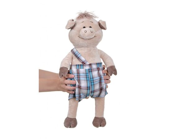 М'яка іграшка Same Toy Свинка в комбінезоні 45 см (THT706), зображення 3
