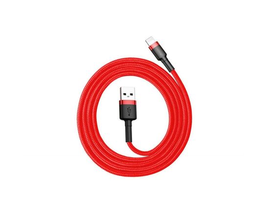 Дата кабель USB 2.0 AM to Lightning 1.0m Cafule 2.4A red+red Baseus (CALKLF-B09), изображение 4 Дата кабель USB 2.0 AM to Lightning 1.0m Cafule 2.4A red+red Baseus (CALKLF-B09), изображение 4
