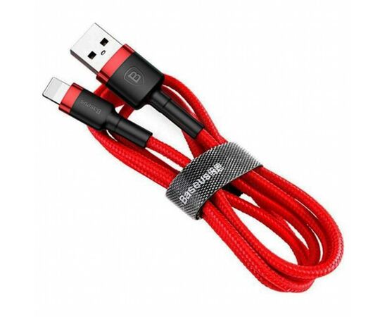 Дата кабель USB 2.0 AM to Lightning 1.0m Cafule 2.4A red+red Baseus (CALKLF-B09)